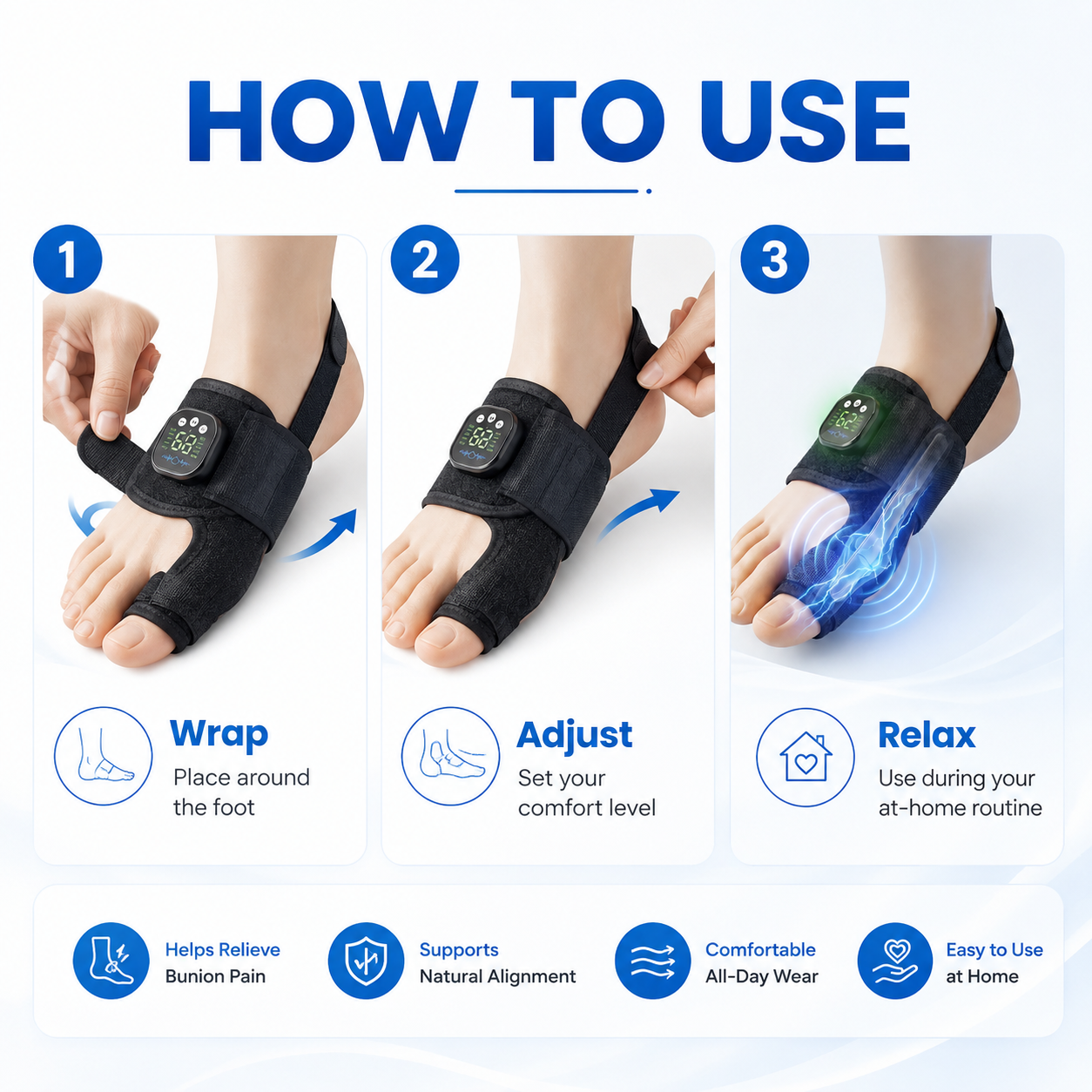 Bunion Ease FlexAlign™ Adjustable Bunion Relief & Toe Support Brace