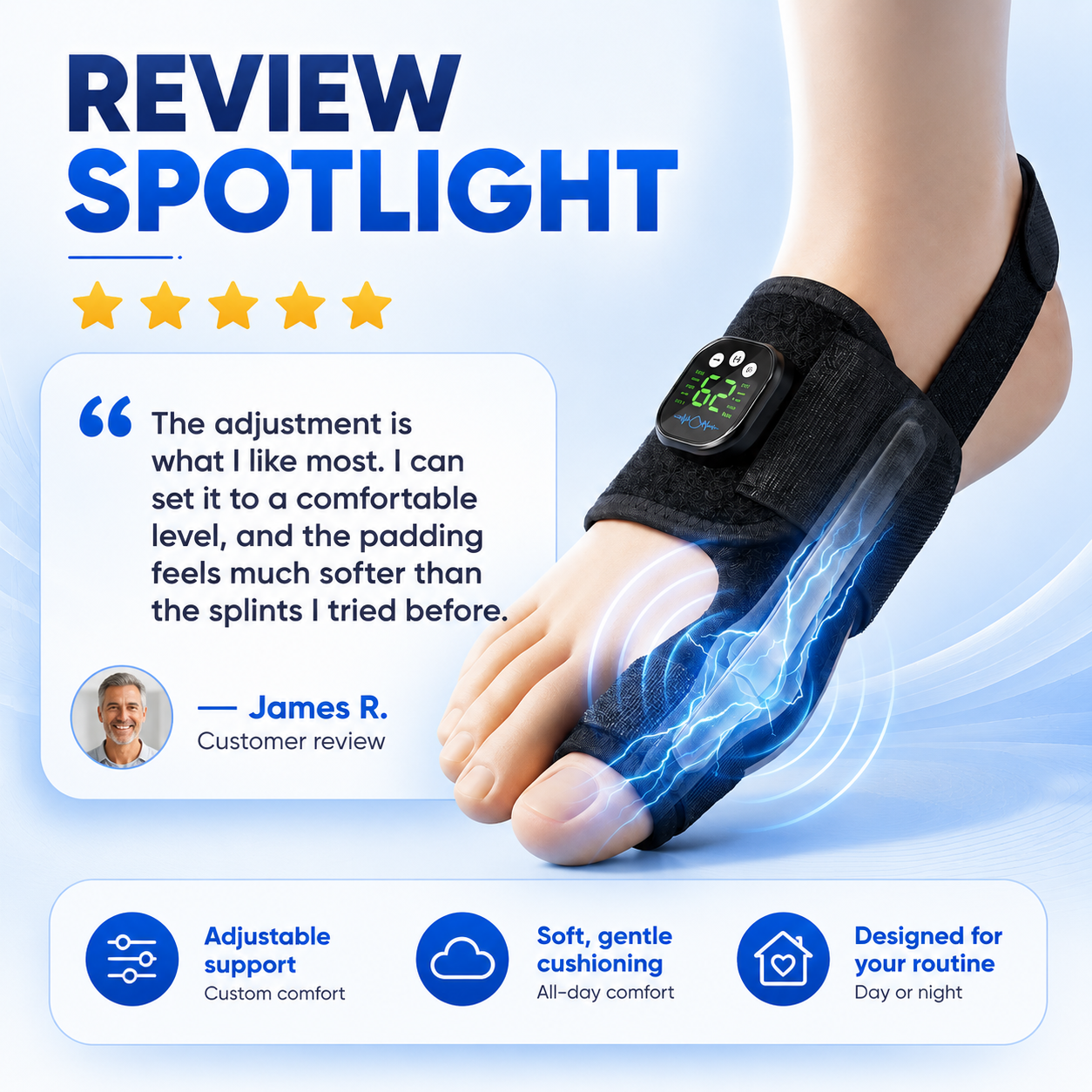 Bunion Ease FlexAlign™ Adjustable Bunion Relief & Toe Support Brace